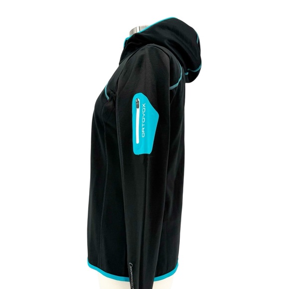 ORTOVOX Fleece Lined Full Zip Knit Hoodie Women's L - Picture 3 of 13